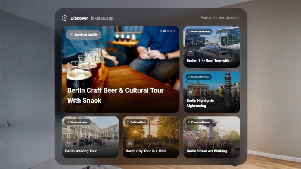 Guest-app Discover screen with curated local experiences